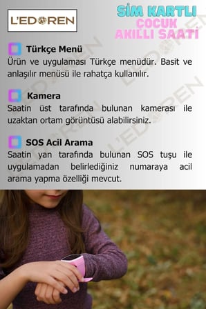 Akıllı Çocuk Saati Uyumlu Sim Kartlı Ve Lbs Konum Özellikli Kayıtlı Görüntülü Görüşme Canlı Takip