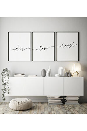 Çerçeve Hediyeli Poster Set Live Love Laugh