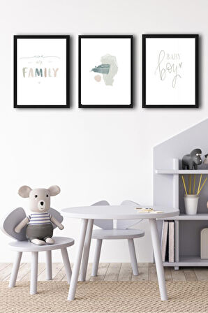 Çerçeve Hediyeli Poster Set Erkek Bebek