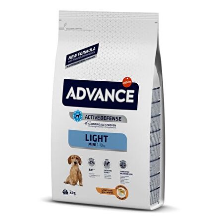 Advance Light Tavuklu Küçük Irk Yetişkin Kuru Köpek Maması 3 kg