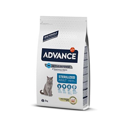 Advance Sterilized Hindili Kısırlaştırılmış Kedi Maması 3 Kg