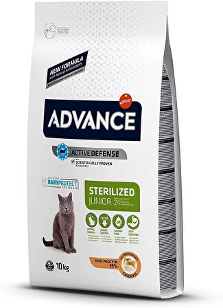 Advance Junior Sterilized Tavuklu Kısır Kedi Maması 10 kg