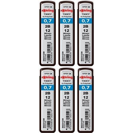 Rotring Hi-Polymer Kurşun Kalem Ucu(2B) 6 Lı paket 0,7