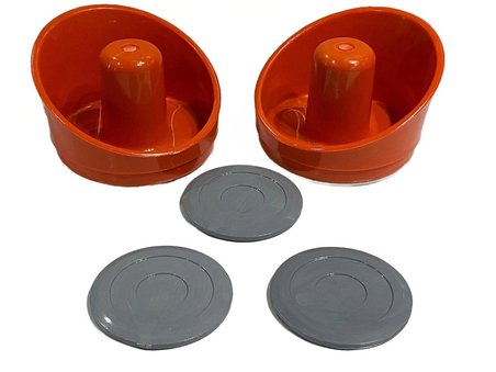 Arcade 2 Adet Kırmızı Renk Air Hockey Masası Tokaç 3 Adet Gri Renk Havalı Hokey Masası Disk Topu