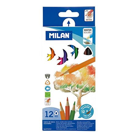 MILAN 0742312 AQUARELL KURU SULU BOYA - 12 Lİ