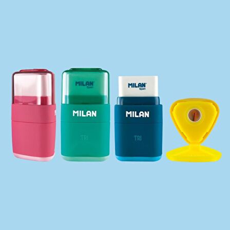 Milan 4700116 Tri Kalemtıraş/Silgi(Acid) - 16Adet