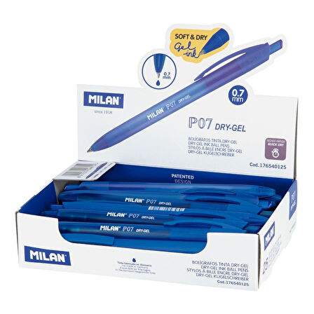 MILAN 176540125 DRY-GEL P07 MAVİ GEL KALEM - 25ADET