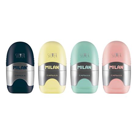 MILAN 4714112 CAPSULE KALEMTRAŞ/SİLGİ(SILVER) - 12ADET