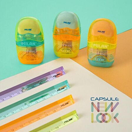 Milan 4701116Lk2 Capsule Kalemtıraş/Silgi(New Look) - 16Adet