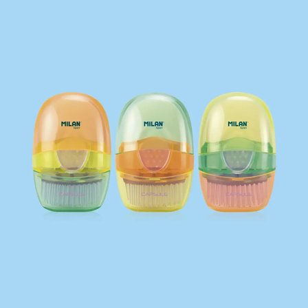 MILAN 4900116LK2 CAPSULE NEW LOOK RENKLİ ŞEFFAF FIRÇALI SİLGİ 16'LI