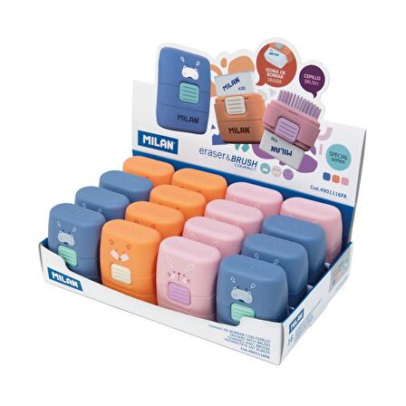 MILAN 4901116FA FUN ANIMAL FIRÇALI SİLGİ - 16ADET