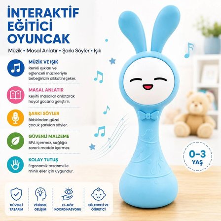 Alilo Bunny Tavşan Dişlikli Eğitici Oyuncak - Müzikli ve Işıklı