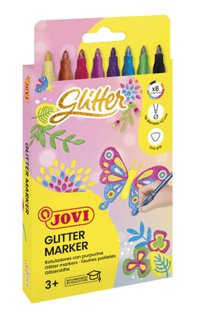 JOVI 1608G GLITTER MARKER PARLAK KEÇELİ KALEM - 8 RENK