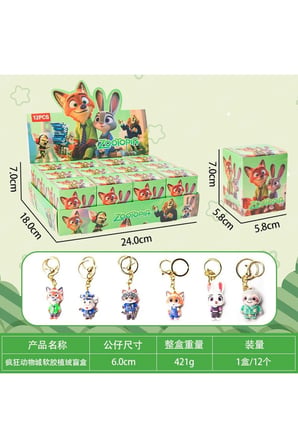 Zootopia Temalı Mini Hafif İnce Tüylü Peluş Anahtarlık – A Plus Kalite, Özel Seri