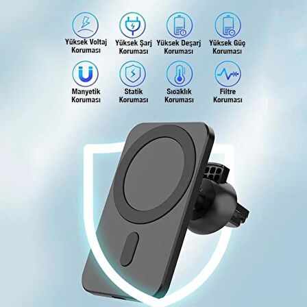 Coofbe Super Şarj Magsafe Uyumlu İphone 13 13 Pro Max Şarj Araç Kablosuz Şarj Araç Tutucu Araç Şarj