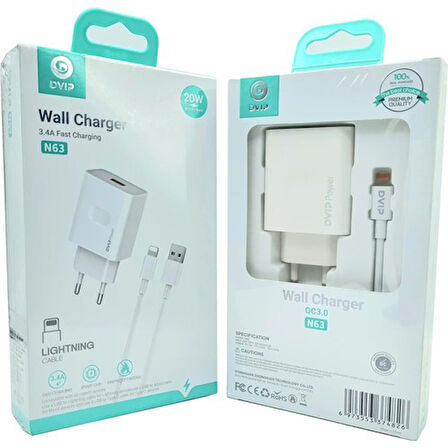 DVİP N63 3.4A Qc3.0 USB Iphone Şarj Aleti