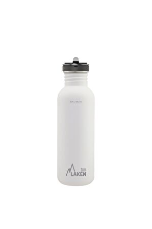 Laken Çelik BASIC Şişe 0.75L WHITE –FLOW Kapak  -  LKBSF75BL