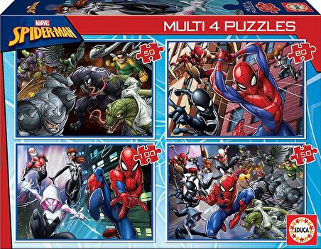 Educa 50+80+100+150 Parça Spiderman Multi Puzzle