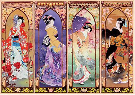 Educa 4000 Parça Japon Kolajı Puzzle - Japanese Collage