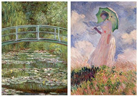 Educa 2x1000 Parçalık Nilüfer Gölü ve Şemsiyeli Kadın Puzzle - Claude Monet