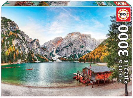 Educa 3000 Parça Sonbaharda Braies Gölü (İtalya) Puzzle