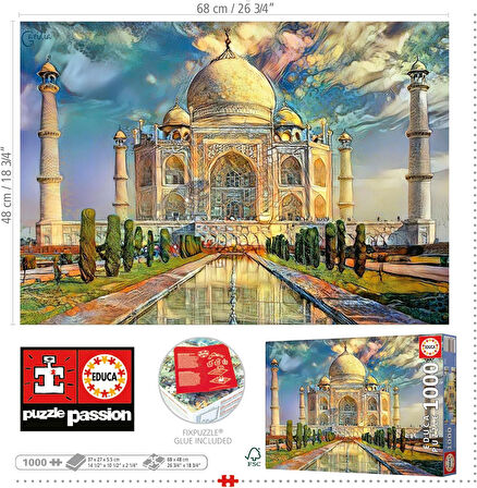 Educa 1000 Parça Tac Mahal Puzzle - 19613 - Taj Mahal
