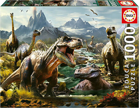 Educa 1000 Parça Puzzle Vahşi Dinozorlar - 19924 - Fierce Dinosaurs