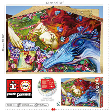 Educa 1000 Parça Aziz George Puzzle - 19926 - Sant Jordi Lily Brick