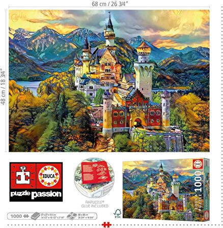 Educa 1000 Parça Neuschwanstein Şatosu Puzzle - Neuschwanstein Castle - 19933
