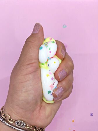 Pati Taba Squishy Kedi Pati Sıkma 7 cm Pullu Pati Sukuşi - Sarı