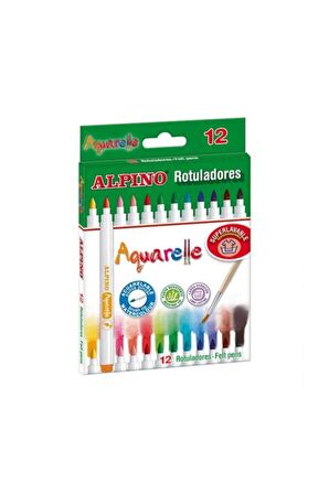 Alpino Aquarelle 12 Renk Fırça Uçlu Keçeli Kalem Ar-160