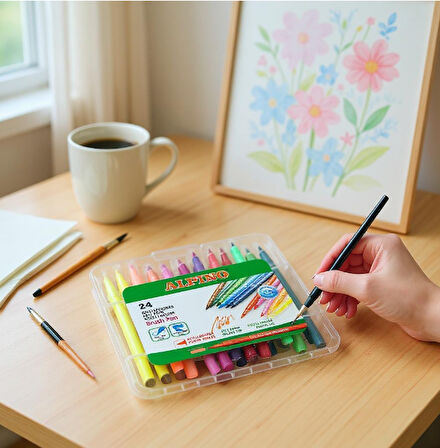 Alpino Brush Pen Fırça Uçlu Keçeli Kalem 24 Renk