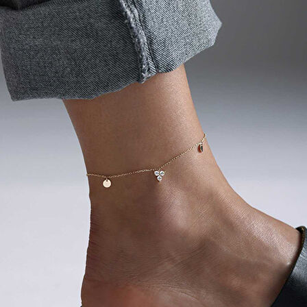 Pullu Üç Taşlı Halhal