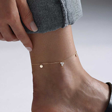 Pullu Üç Taşlı Halhal