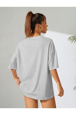 Unisex Gül & Siluet Baskılı Tasarım Tshirt