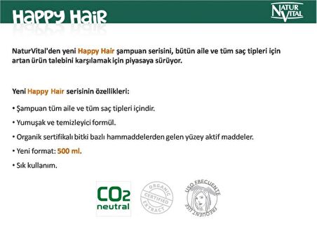 Natur Vital Happy Kuru Saçlar İçin Doğal Şampuan 500ml Aile Boyu