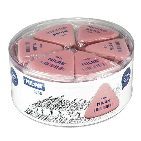 MILAN PNM4836 ESNEK SENTETİK ÜÇGEN SİLGİ - PEMBE - 36ADET