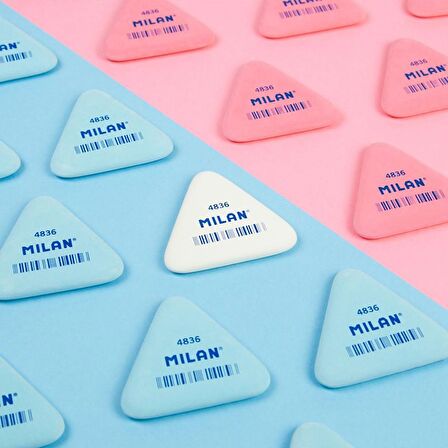 MILAN PNM4836 ESNEK SENTETİK ÜÇGEN SİLGİ - PEMBE - 36ADET