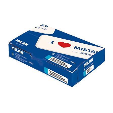 MILAN CNM4806 ESNEK SENTETİK SİLGİ(I LOVE MISTAKES) - 6ADET
