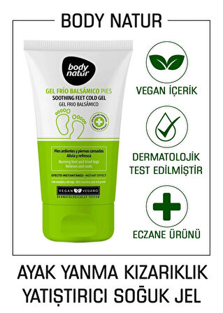 Body Natur Ayak Yatıştırıcı Soğuk Jel Yanma Yorgunluk Giderici Rahatlatıcı Bacak Jeli - Soothing Cold Gel 100ml