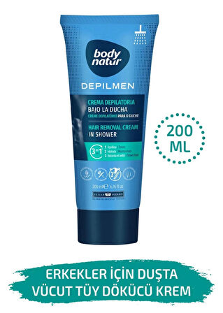 Body Natur Erkekler Için Duşta Vücut Tüy Dökücü Krem - Hair Removal Cream In Shower 200ml