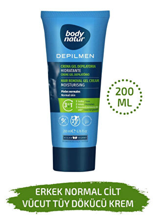 Body Natur Normal Ciltli Erkekler Için Vücut Tüy Dökücü Krem - Hair Removal Cream Normal 200ml