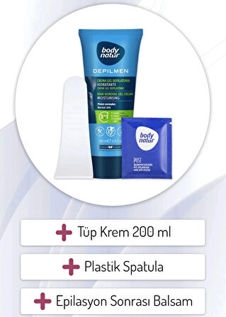 Body Natur Normal Ciltli Erkekler Için Vücut Tüy Dökücü Krem - Hair Removal Cream Normal 200ml