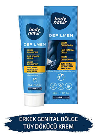 Body Natur Erkekler Için Genital Bölge Tüy Dökücü Krem – Hair Removal Cream 50ml