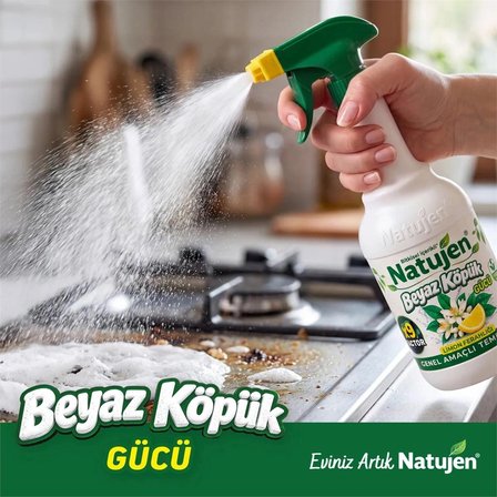 Natujen Genel Amaçlı Temizleyici Beyaz Köpük Gücü Limon Ferahlığı X9 Factor 1000 ml.