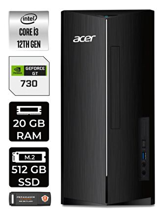 Lenovo NEO 50T i3 12100 20GB RAM 512GB SSD RX550/4GB W11PRO 11SC001ATX MASAÜSTÜ PC & PER4 BELLEK