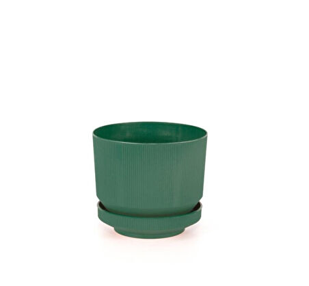 Omnipazar SO-S283 Dekoratif Tabaklı Lüks Çizgi Desenli Saksı 6 Litre