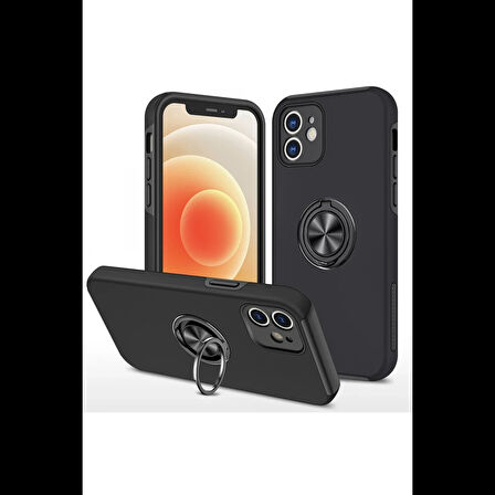 Newface iPhone 12 Mini Kılıf Elit Yüzüklü Kapak