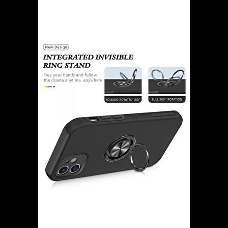 Newface iPhone 12 Mini Kılıf Elit Yüzüklü Kapak