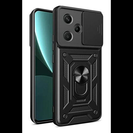 Newface Xiaomi Redmi Note 13 Pro Plus Kılıf Pars Lens Yüzüklü Silikon